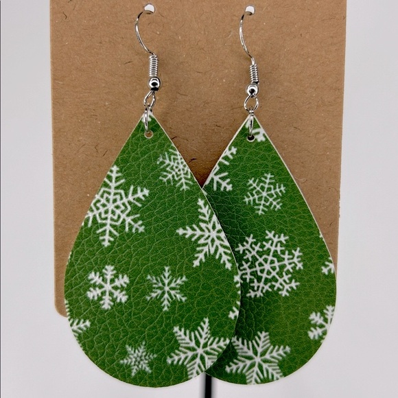 Jewelry - Faux Leather Dangle Earrings Christmas